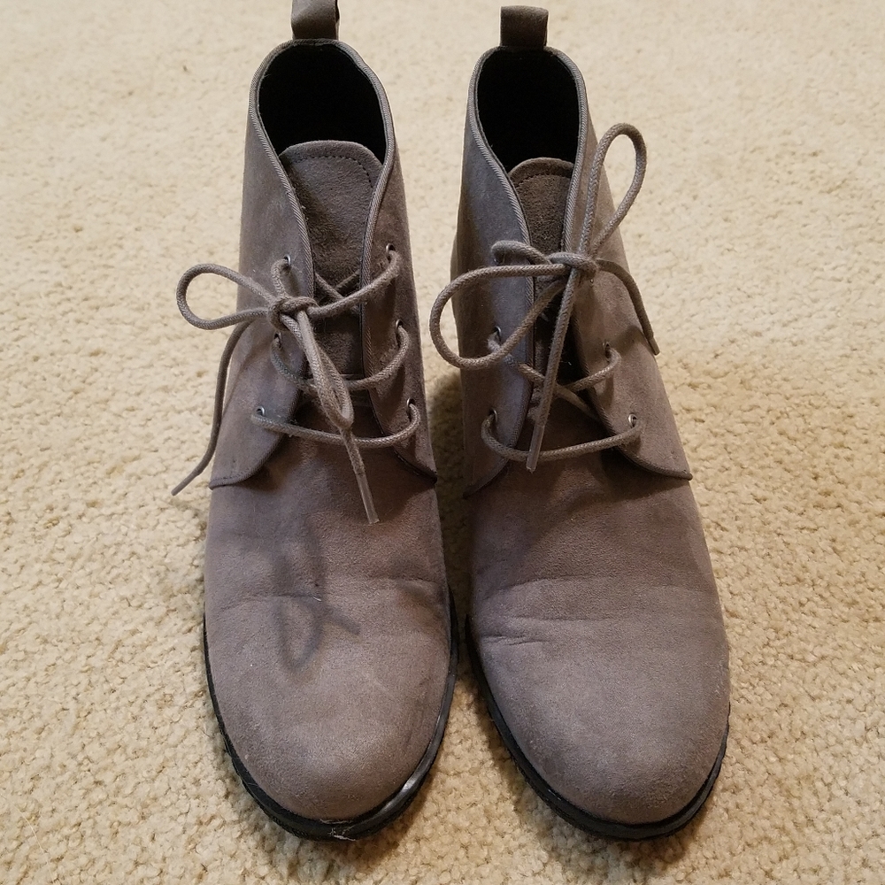 Franco Sarto | Annabelle Gray Lace Up Wedges Boots